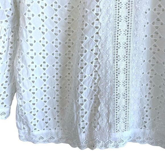 Heartloom Eyelet Bell Sleeve Top 100% Cotton - Picture 4 of 9